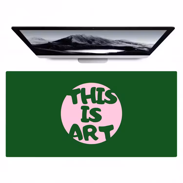 Cirkel - Roze - Tekst - Art Muismat XXL klein -zzz3d