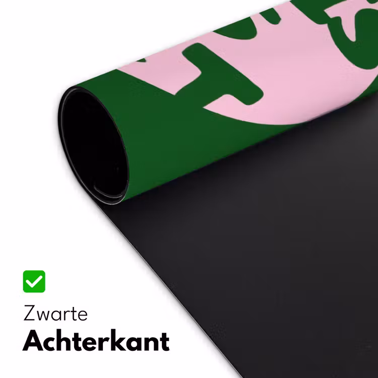 Cirkel - Roze - Tekst - Art Muismat XXL klein -sfeer2