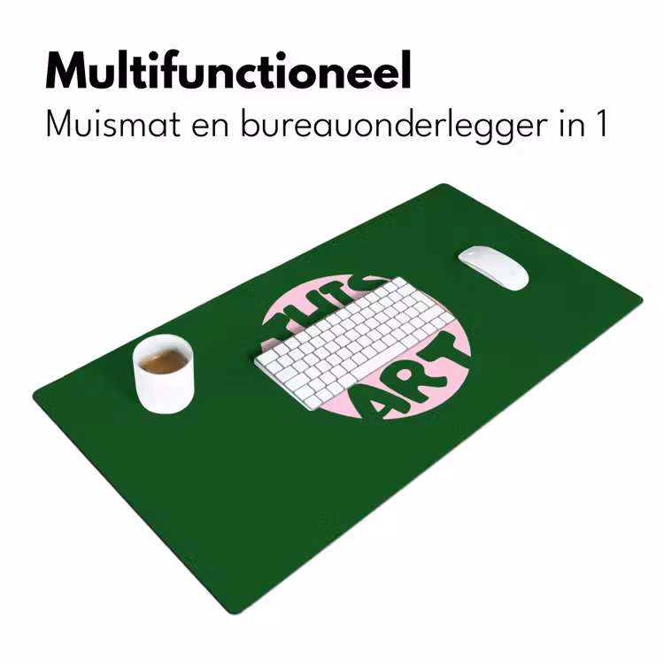 Cirkel - Roze - Tekst - Art Muismat XXL klein -sfeer4