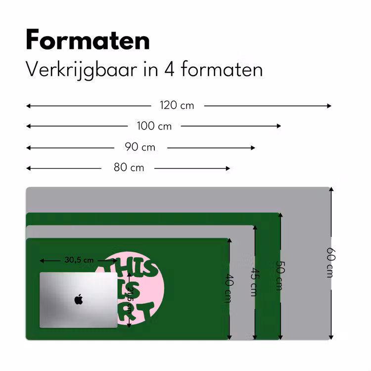 Cirkel - Roze - Tekst - Art Muismat XXL klein -sfeer5
