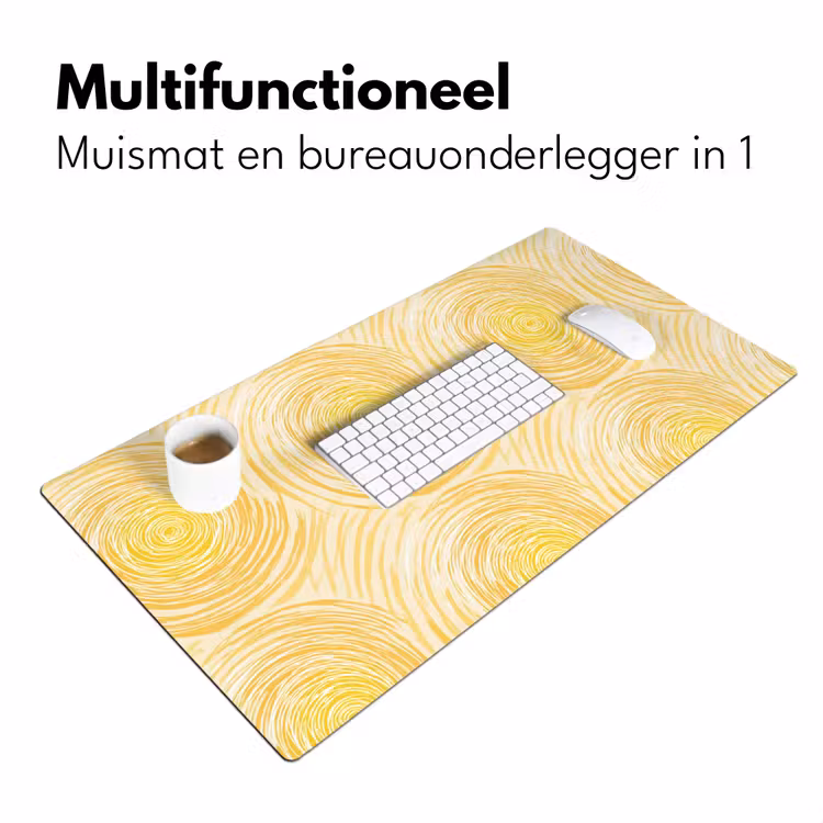 Cirkels - Abstract - Artistiek - Geel Muismat XXL klein 681 -sfeer4