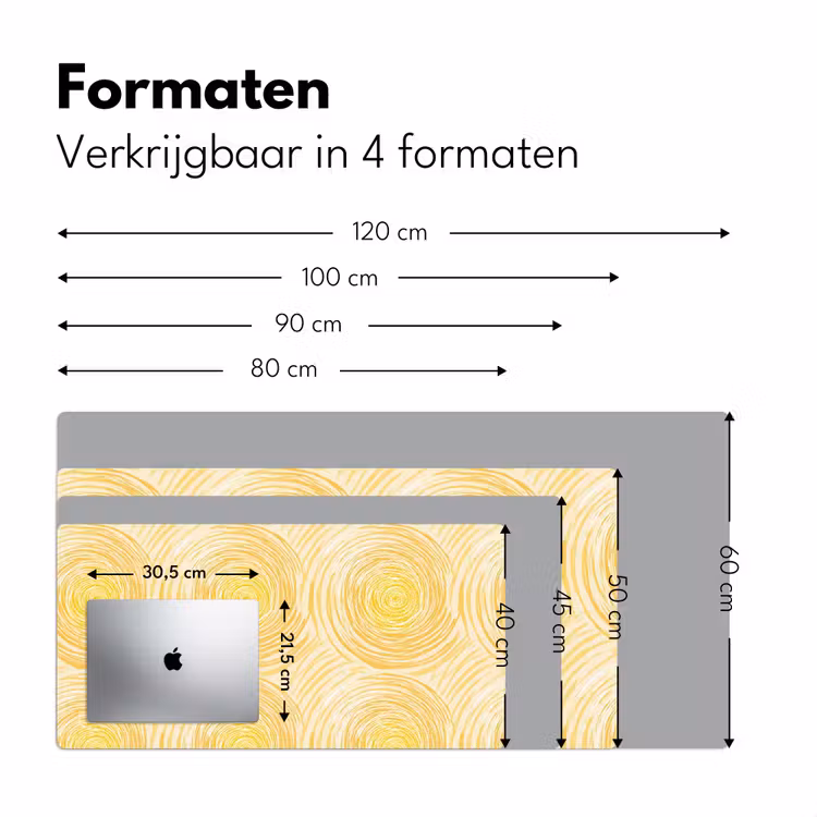 Cirkels - Abstract - Artistiek - Geel Muismat XXL klein 681 -sfeer5
