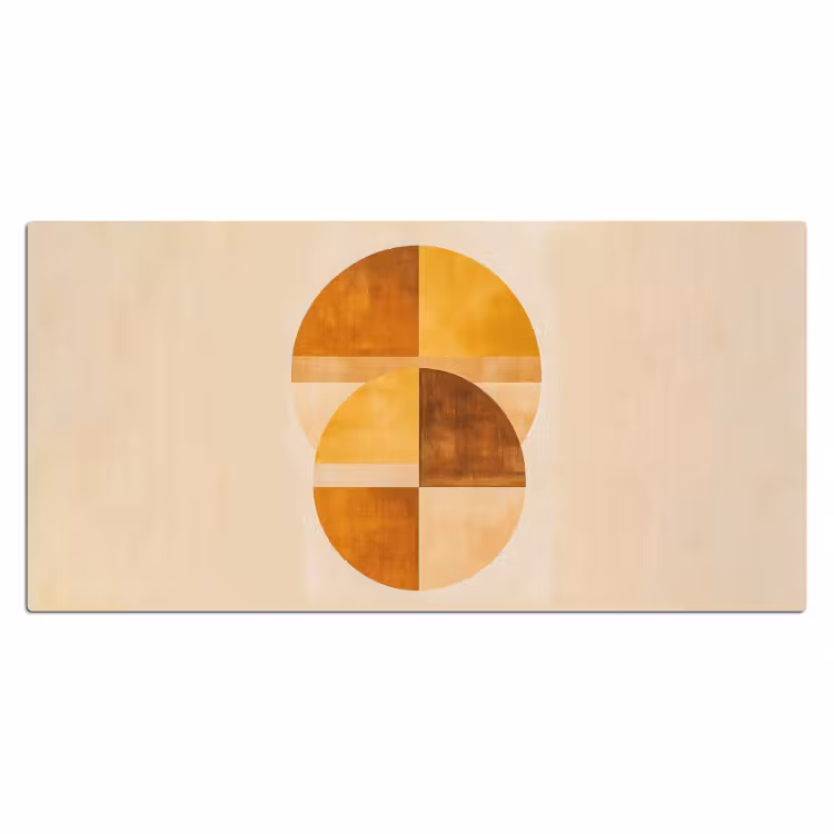 Cirkels - Geel - Minimalistisch Muismat XXL klein -3d_leeg