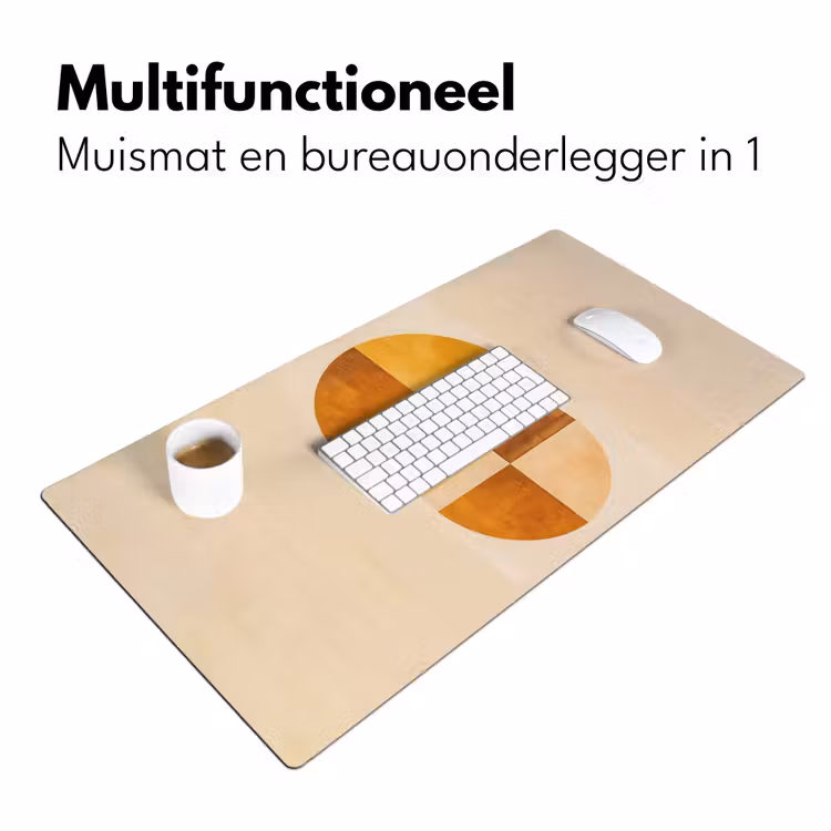 Cirkels - Geel - Minimalistisch Muismat XXL klein -sfeer4