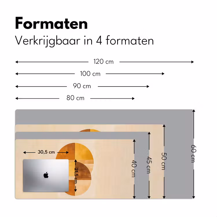Cirkels - Geel - Minimalistisch Muismat XXL klein -sfeer5
