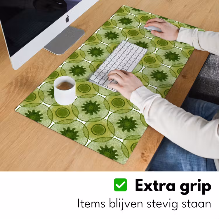 Cirkels - Patroon - Groen Muismat XXL klein 681 -sfeer3