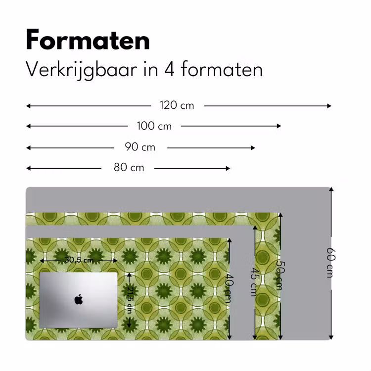 Cirkels - Patroon - Groen Muismat XXL klein 681 -sfeer5