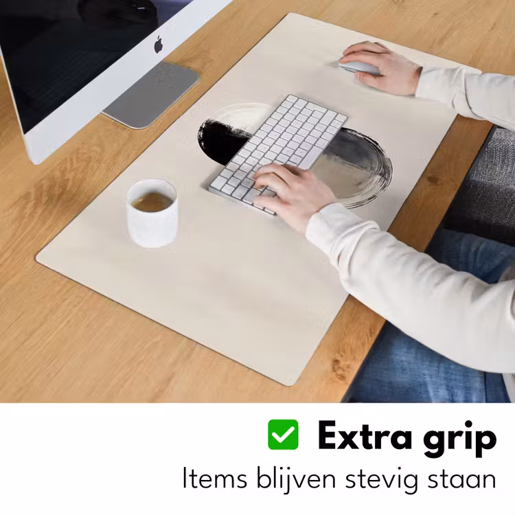 Cirkels - Strepen - Minimalistisch - Zwart Muismat XXL klein -sfeer3