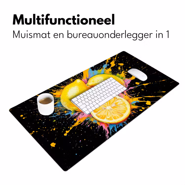 Citroen - Graffiti - Kleurrijk - Verf - Modern Muismat XXL klein -sfeer4