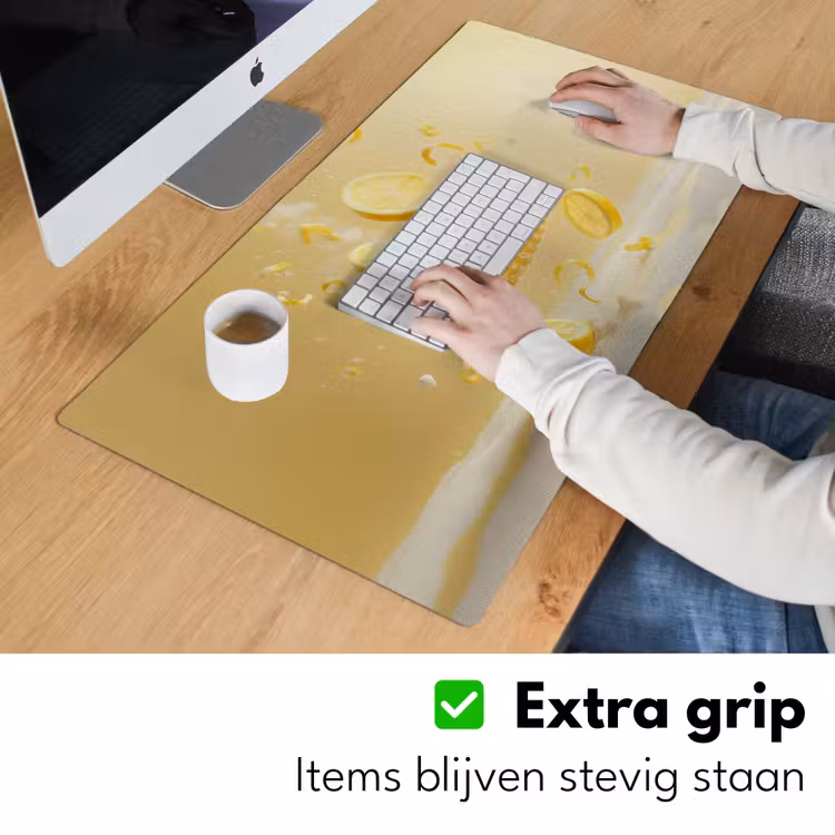 Citroen - Taart - Eten - Geel Muismat XXL klein -sfeer3