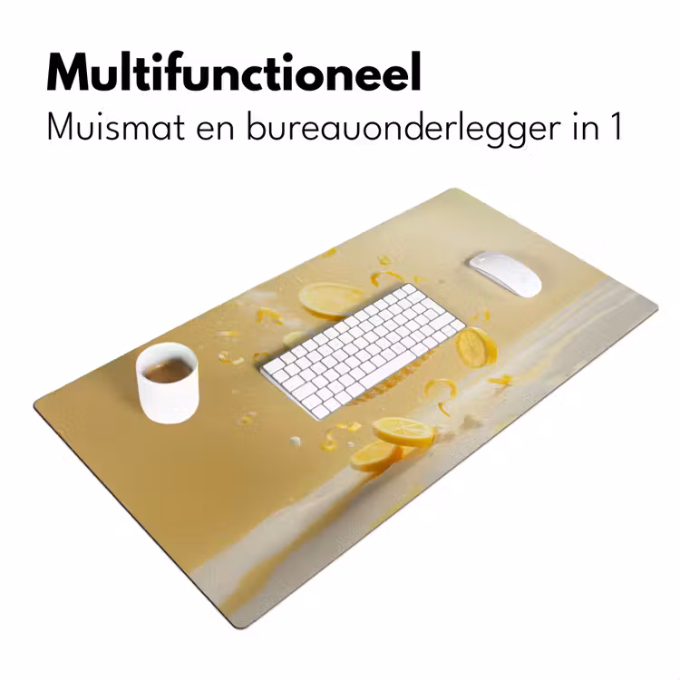 Citroen - Taart - Eten - Geel Muismat XXL klein -sfeer4