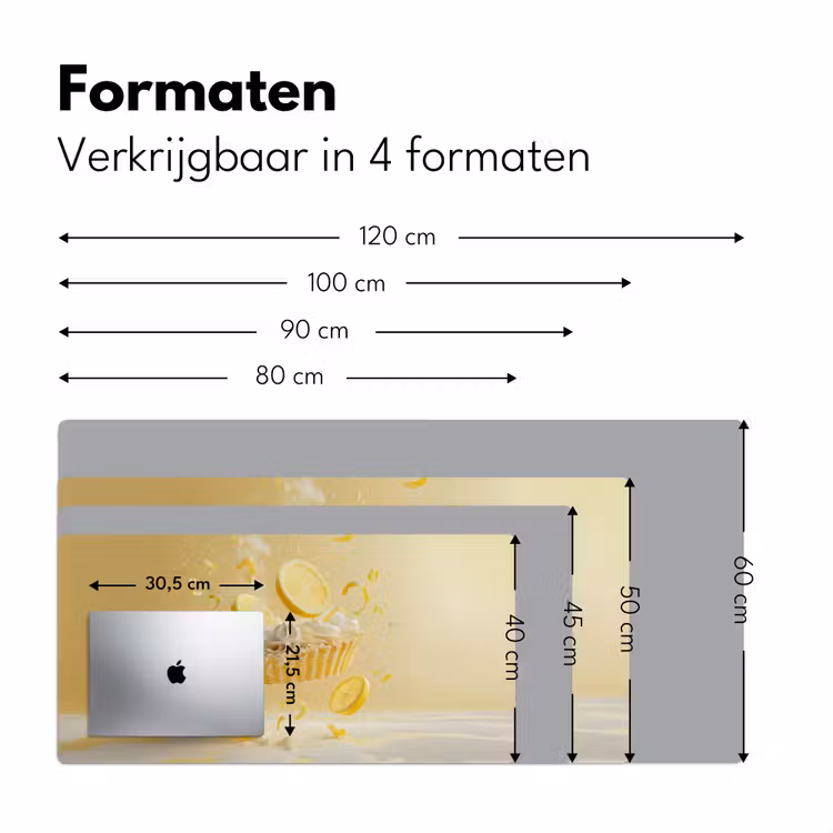 Citroen - Taart - Eten - Geel Muismat XXL klein -sfeer5