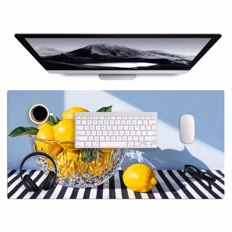 Bureau onderlegger - Citroenen - Fruit - Geel - Citroenen - Fruit - Geel Muismat XXL klein