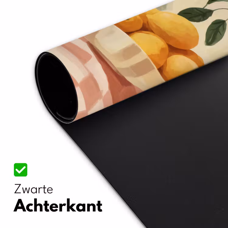 Citroenen - Glas - Tafelkleed - Geblokt Muismat XXL klein -sfeer2