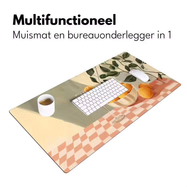 Citroenen - Glas - Tafelkleed - Geblokt Muismat XXL klein -sfeer4