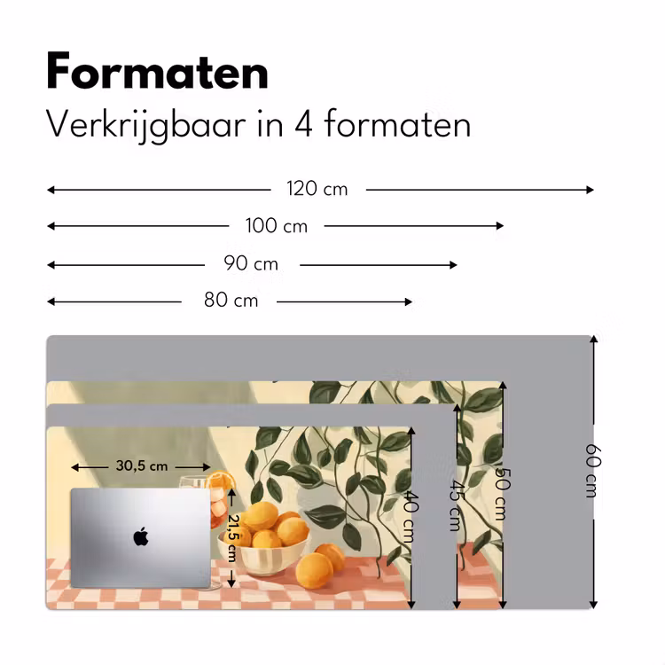 Citroenen - Glas - Tafelkleed - Geblokt Muismat XXL klein -sfeer5