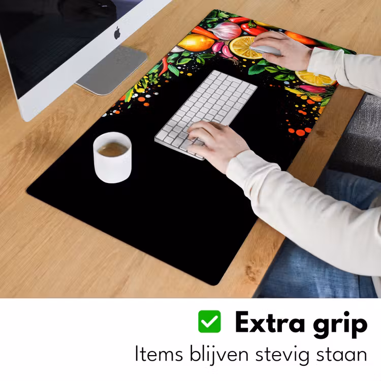 Citroenen - Peper - Kruiden - Graffiti - Verf - Abstract Muismat XXL klein -sfeer3