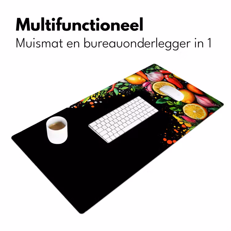 Citroenen - Peper - Kruiden - Graffiti - Verf - Abstract Muismat XXL klein -sfeer4