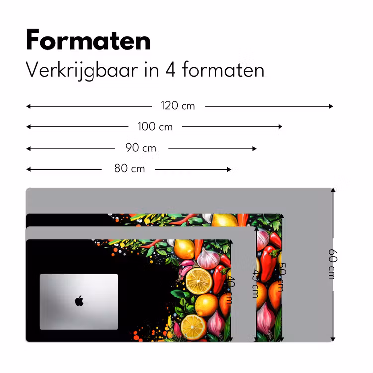 Citroenen - Peper - Kruiden - Graffiti - Verf - Abstract Muismat XXL klein -sfeer5
