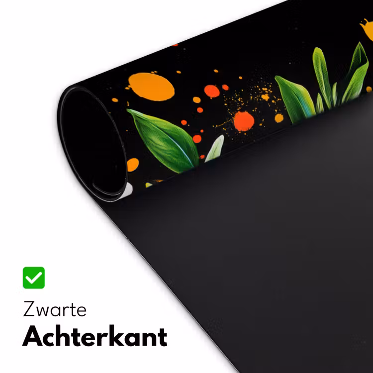 Citroenen - Zwart - Kruiden - Graffiti - Verf Muismat XXL klein -sfeer2