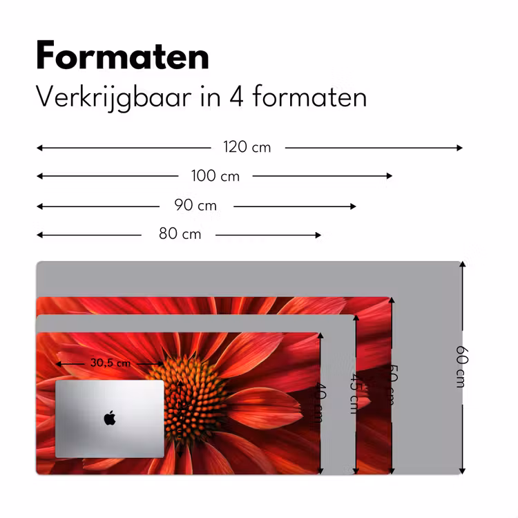 Close up - Bloem- Rood Muismat XXL klein -sfeer5
