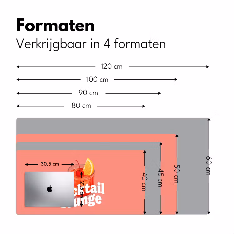 Cocktail Lounge - Glas - Koraal Muismat XXL klein -sfeer5