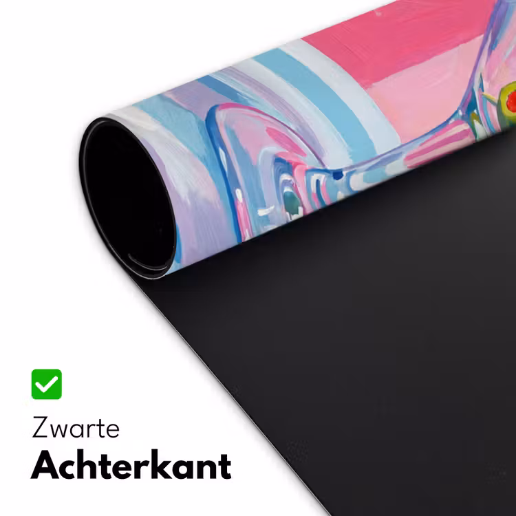 Cocktail - Olijven - Kunst - Modern - Roze Muismat XXL klein -sfeer2