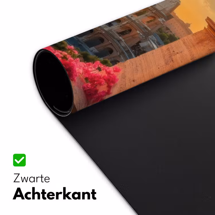 Colosseum - Rome - Roze Bloemen Muismat XXL klein -sfeer2