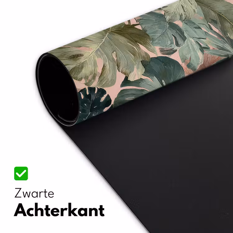 Compositie van bladeren - Groen - Roze Muismat XXL klein -sfeer2