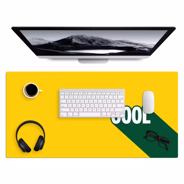 Cool - Geel - Groen Muismat XXL klein -3d