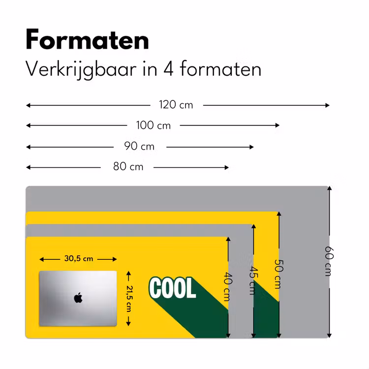 Cool - Geel - Groen Muismat XXL klein -sfeer5