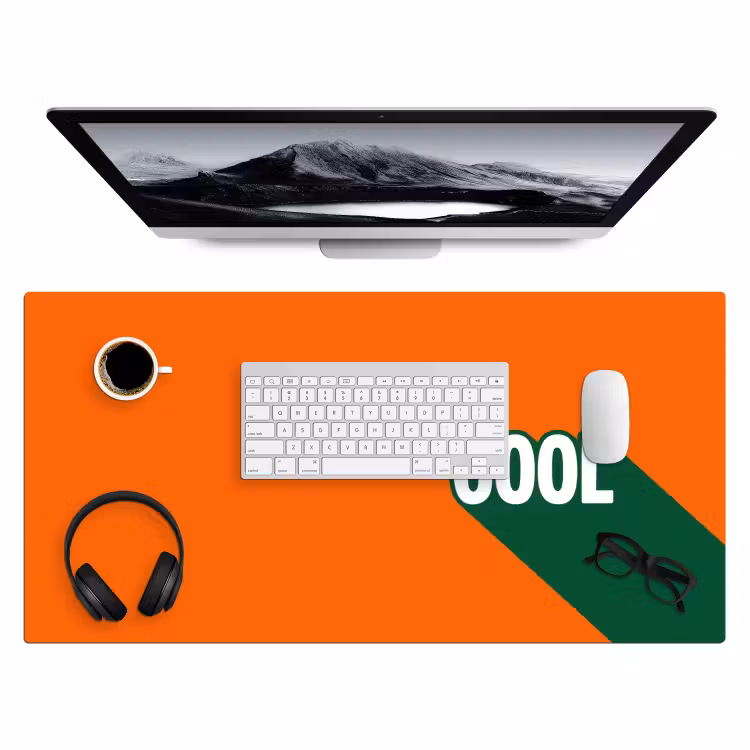 Cool - Oranje - Groen Muismat XXL klein -3d