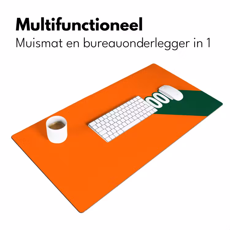 Cool - Oranje - Groen Muismat XXL klein -sfeer4