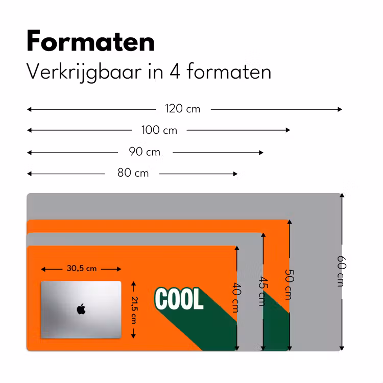 Cool - Oranje - Groen Muismat XXL klein -sfeer5