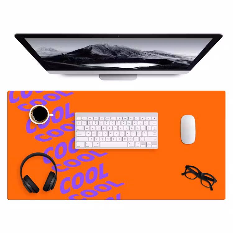 Cool - Paars - Oranje Muismat XXL klein -3d