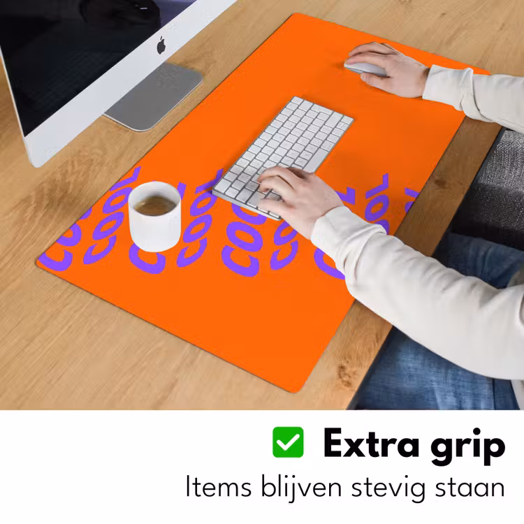 Cool - Paars - Oranje Muismat XXL klein -sfeer3
