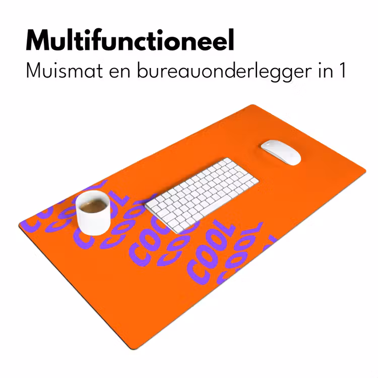 Cool - Paars - Oranje Muismat XXL klein -sfeer4