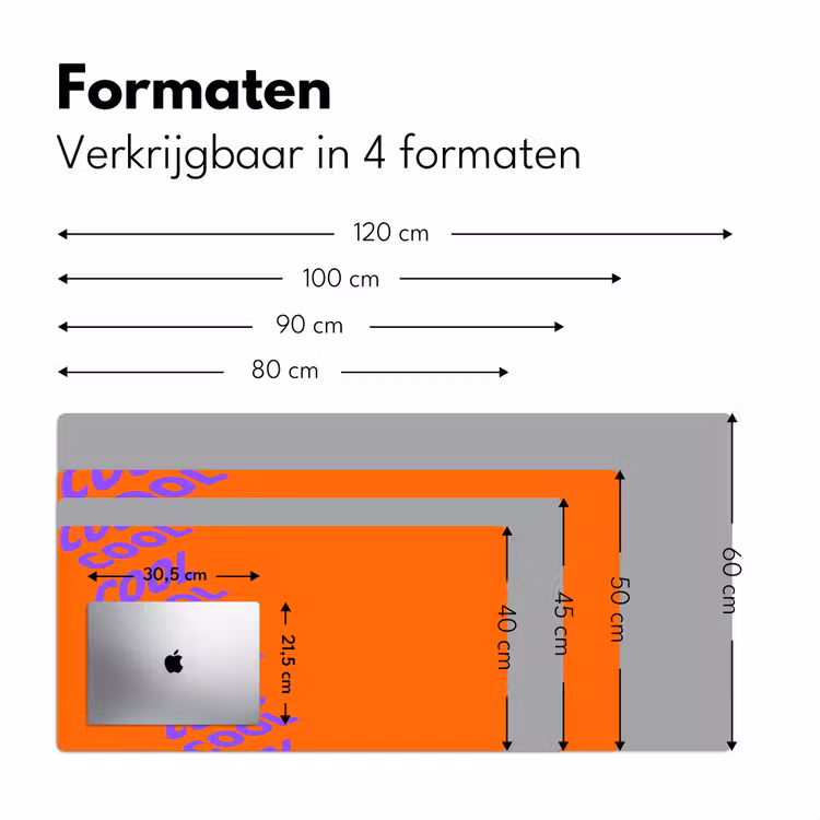 Cool - Paars - Oranje Muismat XXL klein -sfeer5