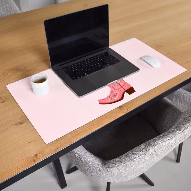 Cowboylaarzen - Roze - Boeket - Bloemen Muismat XXL klein -sfeer1