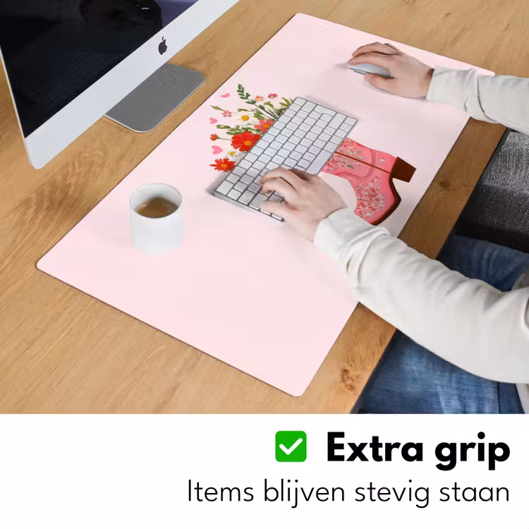 Cowboylaarzen - Roze - Boeket - Bloemen Muismat XXL klein -sfeer3