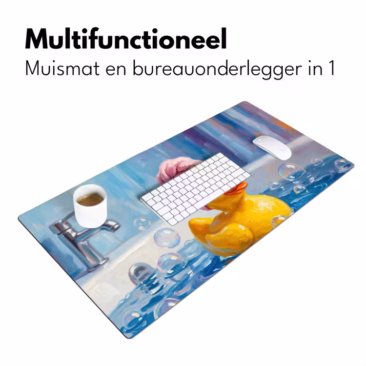 Creatief - Badeend - Kleurrijk Muismat XXL klein -sfeer4