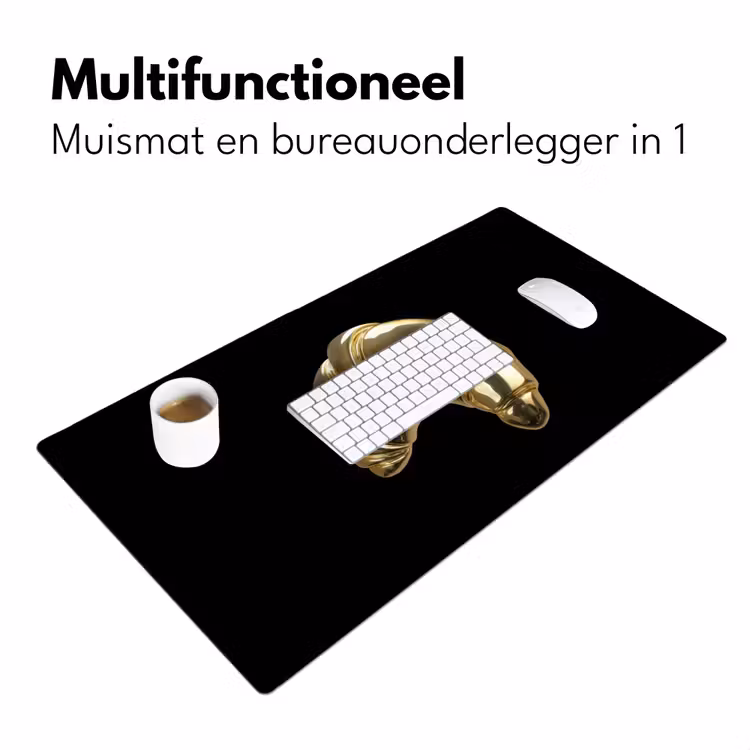 Croissant - Brood - Goud - Zwart Muismat XXL klein -sfeer4