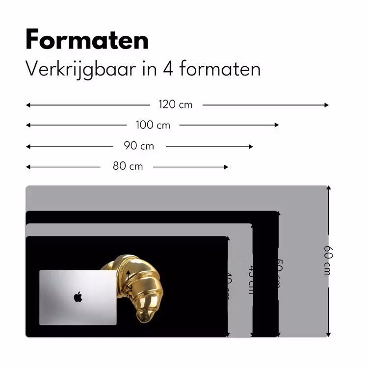 Croissant - Brood - Goud - Zwart Muismat XXL klein -sfeer5