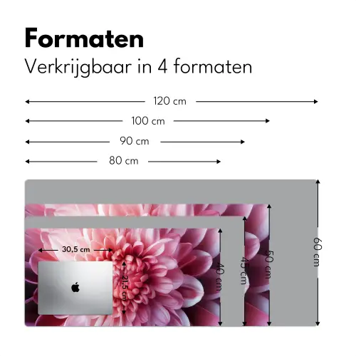 Dahlia - Bloem - Close up - Roze Muismat XXL klein -sfeer5