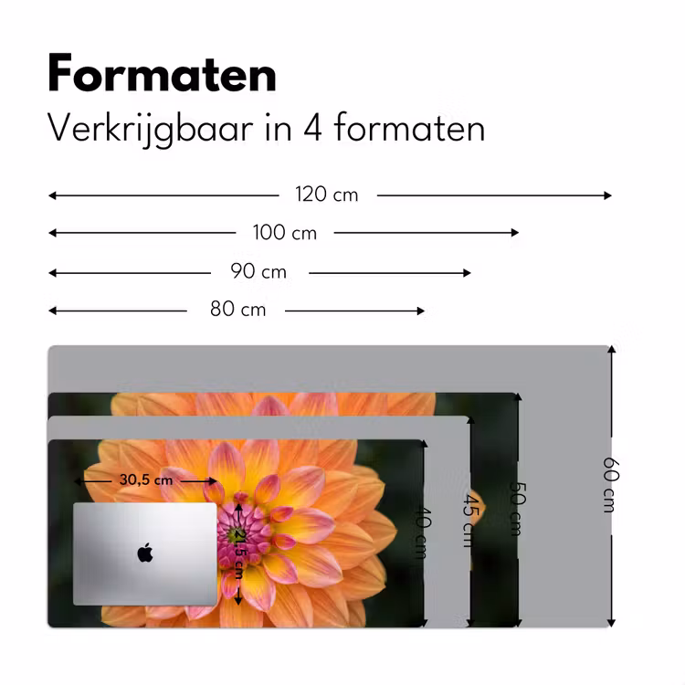 Dahlia - Bloem - Oranje Muismat XXL klein -sfeer5