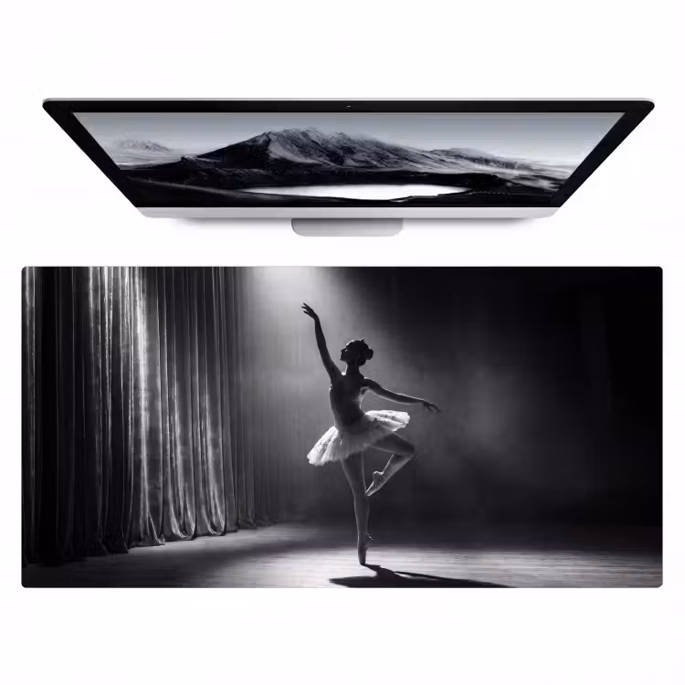 Danser - Podium - Zwart-wit - Kunst - Klassiek Muismat XXL klein -zzz3d