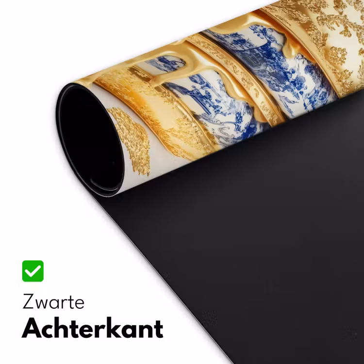 Delftsblauw - Goud - Burger Muismat XXL klein -sfeer2