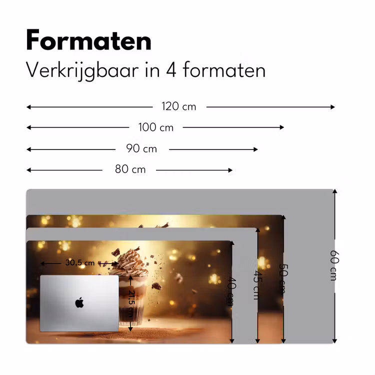 Dessert - Chocolade - Zoet - Eten Muismat XXL klein -sfeer5