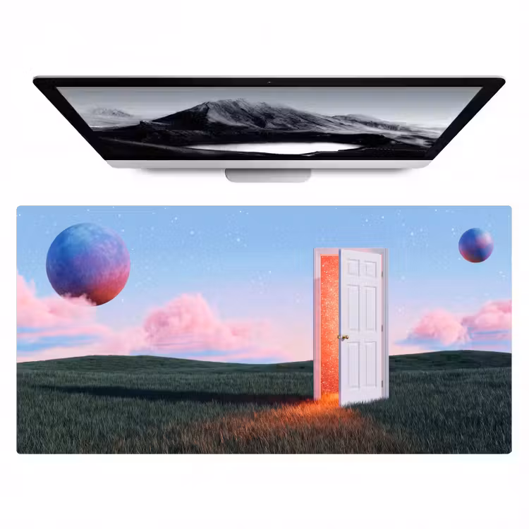 Bureau onderlegger - Deur - Fantasie - Ruimte - Deur - Fantasie - Ruimte Muismat XXL klein