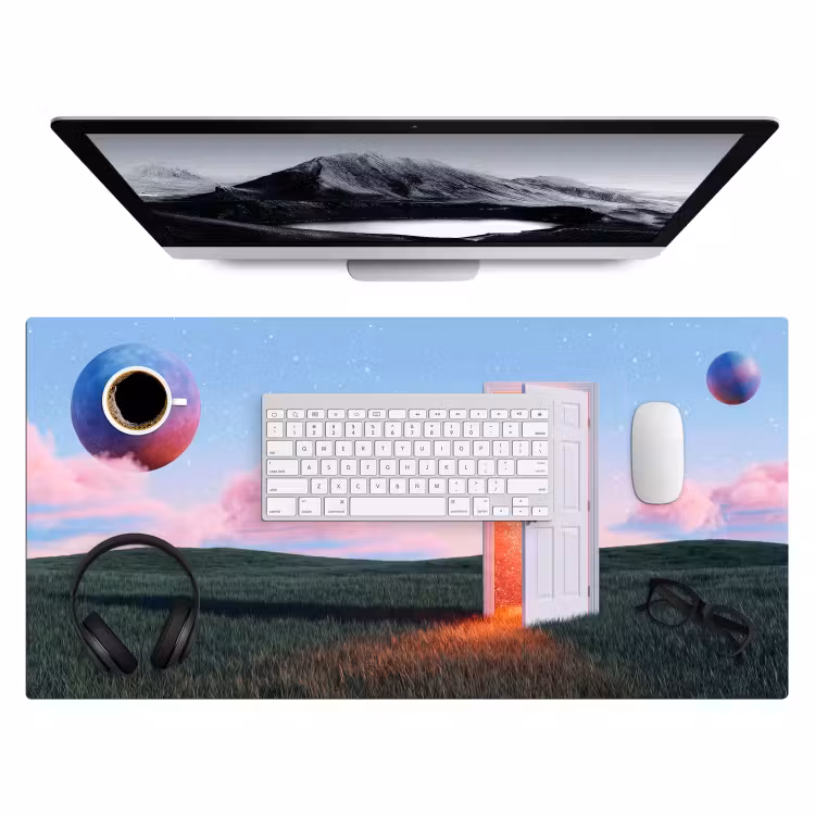 Bureau onderlegger - Deur - Fantasie - Ruimte - Deur - Fantasie - Ruimte Muismat XXL klein